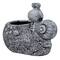 15.5" Gray Snail, Flower, & Ladybug Outdoor Garden Planter